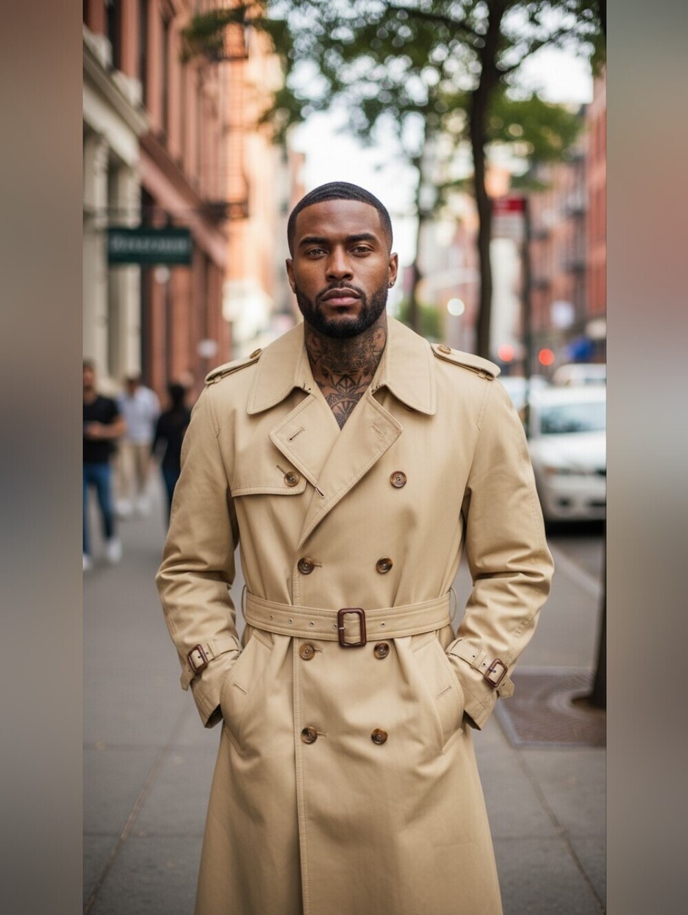 Vintage Lakeland Tan Belted Trench Coat Mens 40 Long